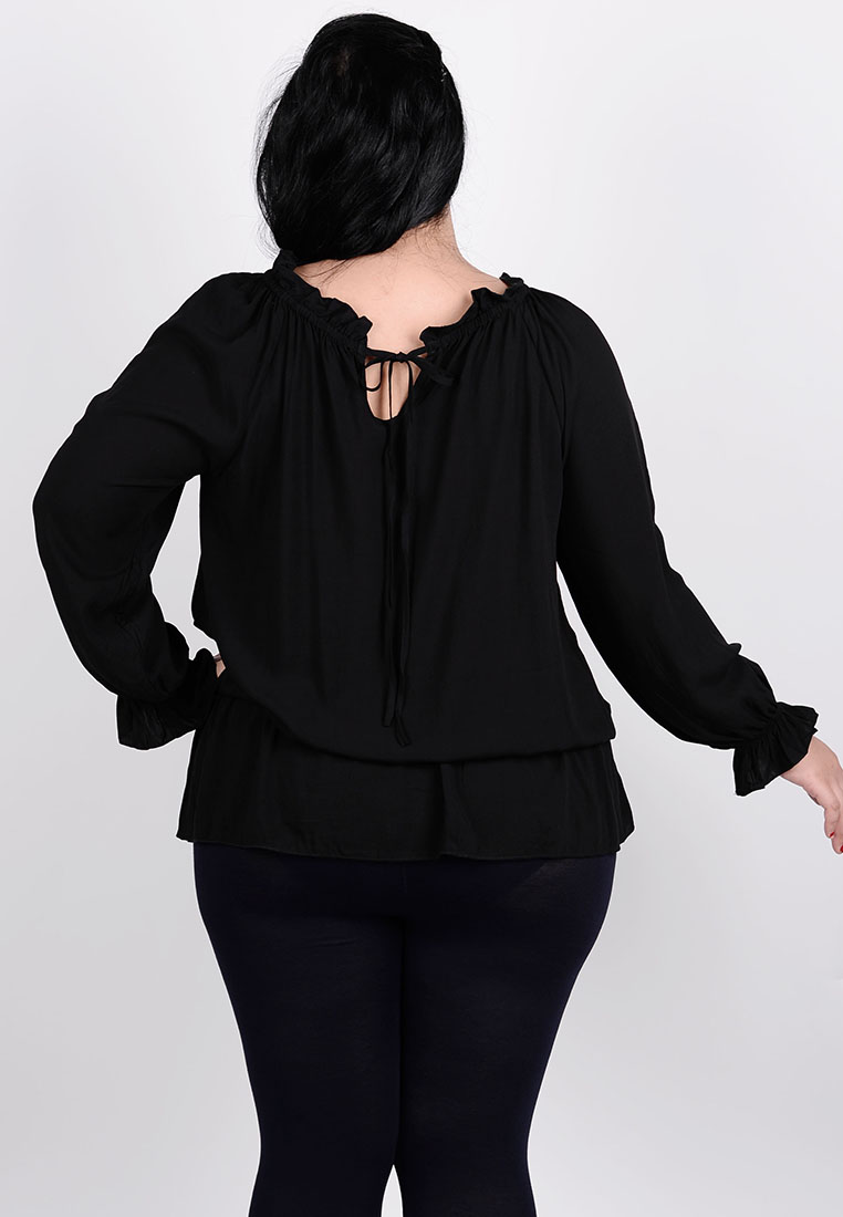 Picture of Lotus Leaf Neck 3/4 Sleeve Top