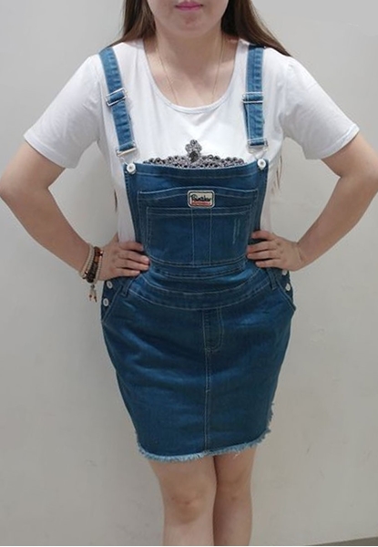 Picture of Fashionable Denim Strap Dress