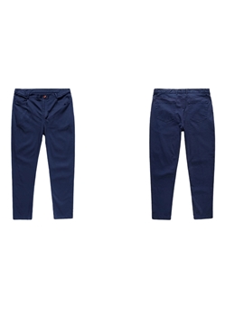 Plus Size Straight Cut Men Smart Casual Long Pants in navy blue color.