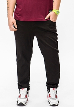 Plus Size Straight Cut Men Smart Casual Long Pants in navy blue color.