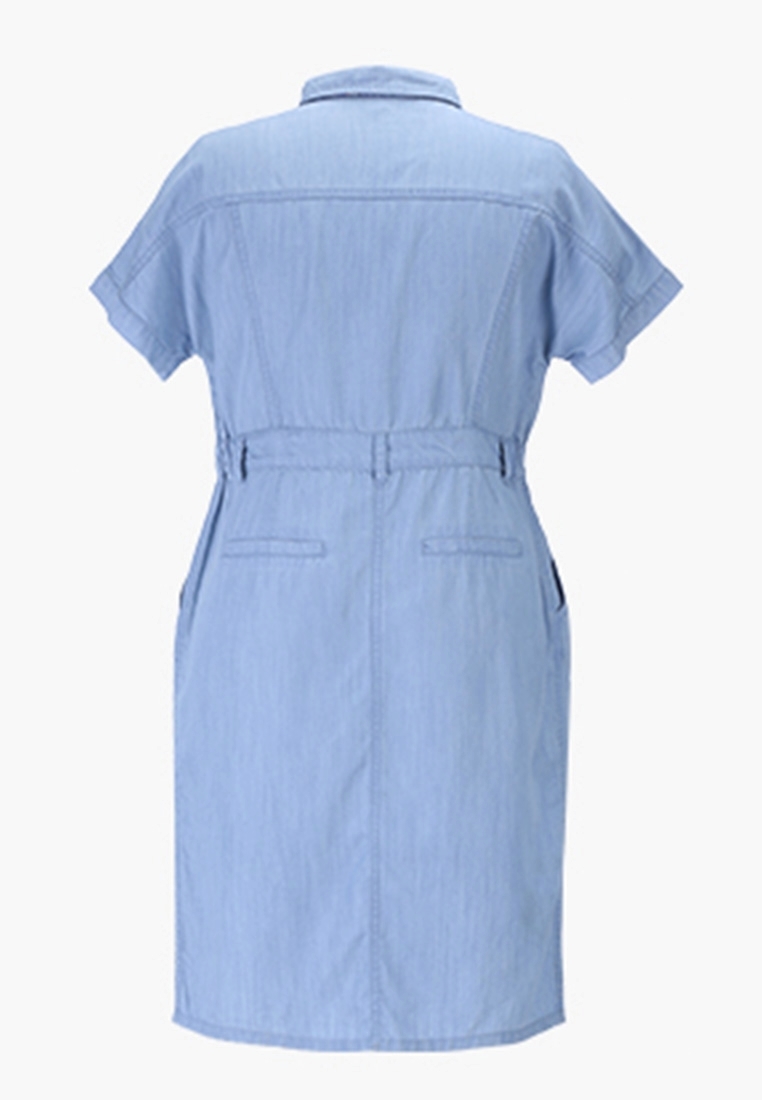 Picture of Plus Size Denim Short Sleeve With Ribbon&Belt