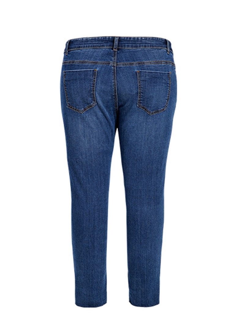 Picture of Side Zip Irregular Bottom Skinny Jeans