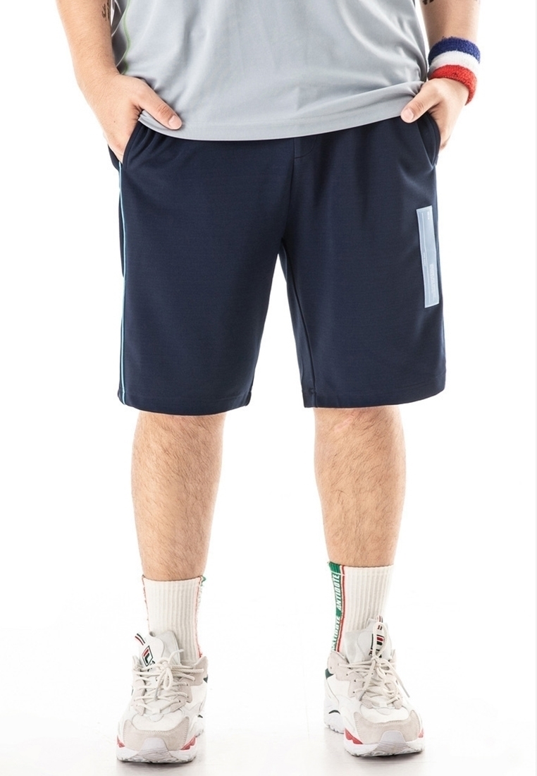 Plus size sports shorts in navy blue color.