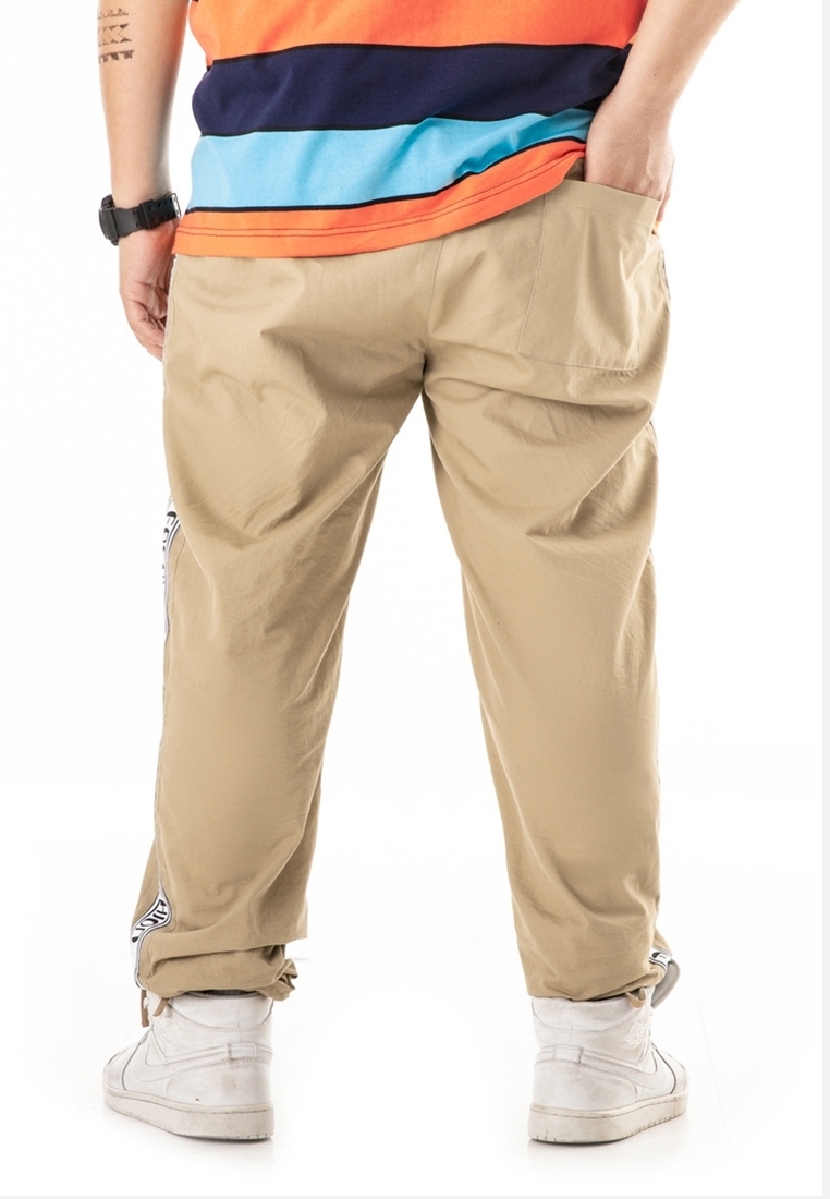 Back view of Plus size men's cotton pants with side ribbon.