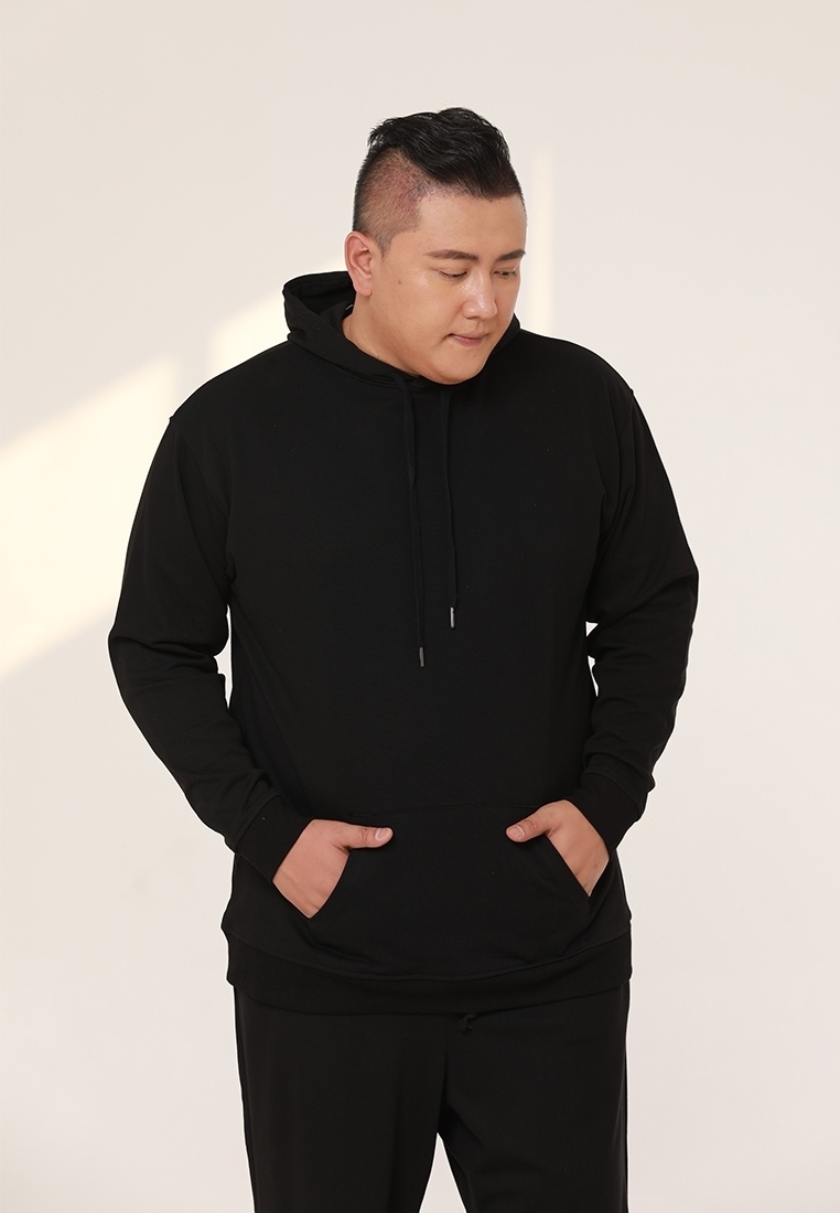 Plus size hooded long sleeve sweater.