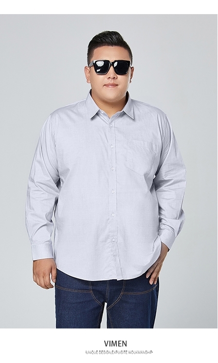 Picture of 【VIMEN】Plus Size Men Cotton Long Sleeve Shirt (5 Colors)