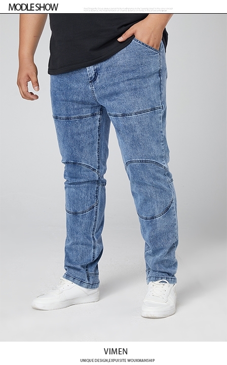 Picture of 【VIMEN】Plus Size Men Jeans With Sew Details