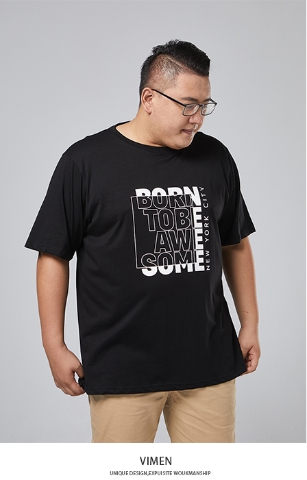 Picture of 【VIMEN】'Born To be awesome' Print  Men's T Shirt