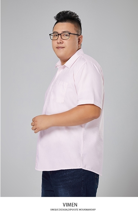 Picture of 【VIMEN】Plus Size Men Lattice Short Sleeve Shirt
