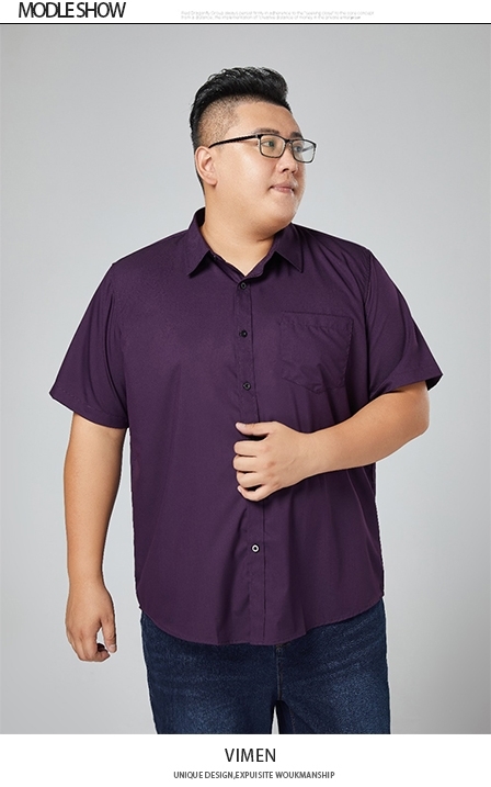 Picture of 【VIMEN】Plus Size Men Iron Free Short Sleeve Shirt