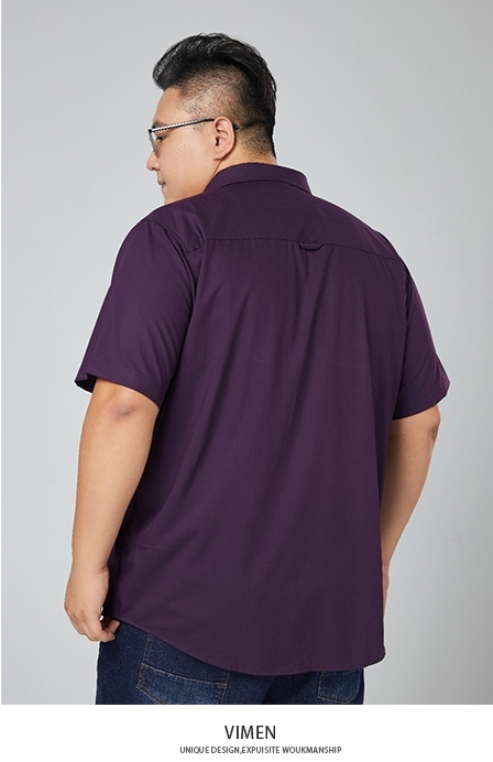 Picture of 【VIMEN】Plus Size Men Iron Free Short Sleeve Shirt