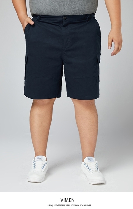 VIMEN-men plus size cargo shorts