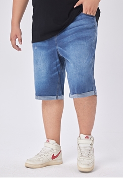 Picture of 【VIMEN】Plus Size Rolled Cuff Men's Denim Shorts