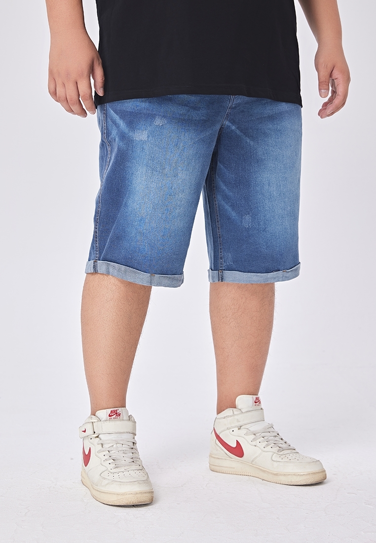Picture of 【VIMEN】Plus Size Rolled Cuff Men's Denim Shorts
