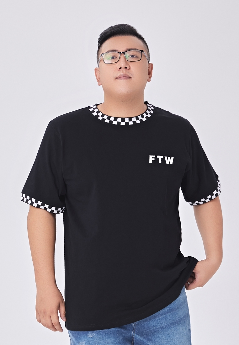 Picture of 【VIMEN】Lattice Border Big Size Men T Shirt