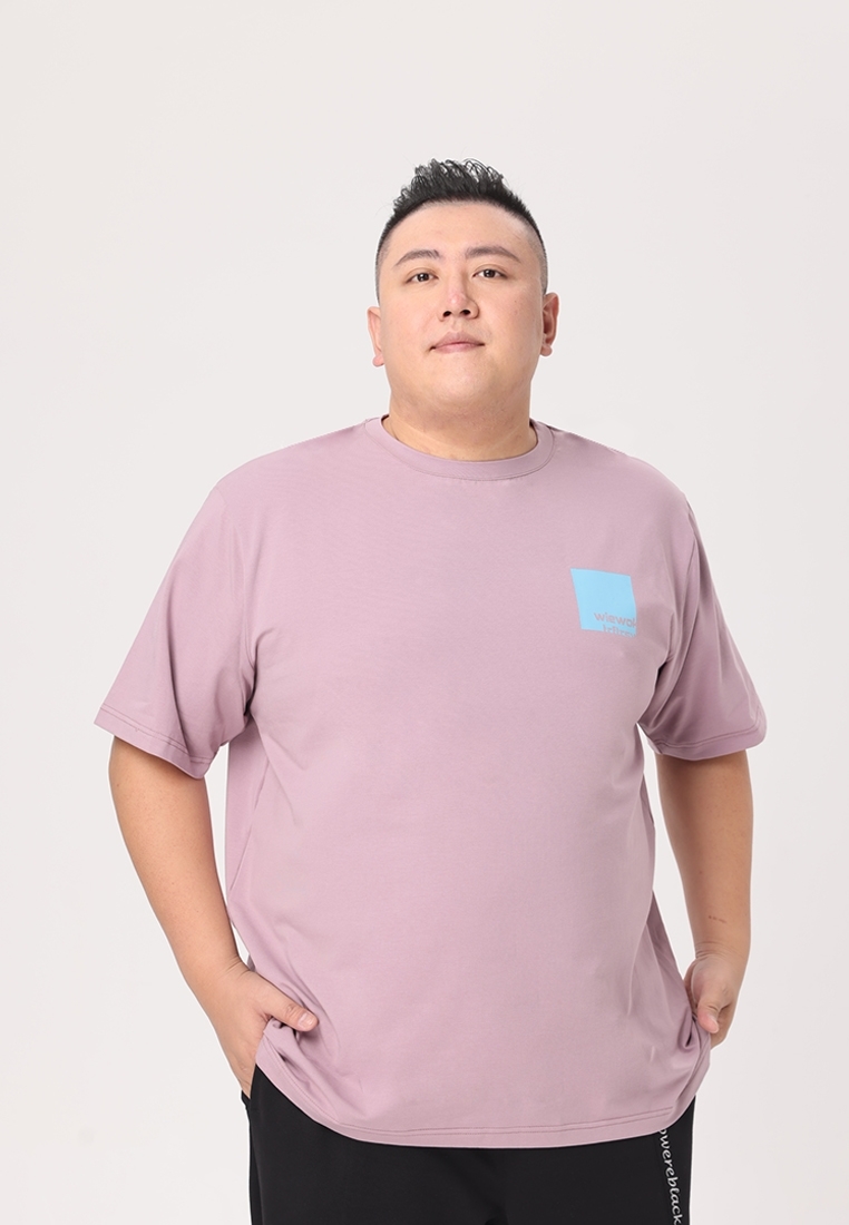 Picture of 【VIMEN】Plus Size Blue Print T Shirt