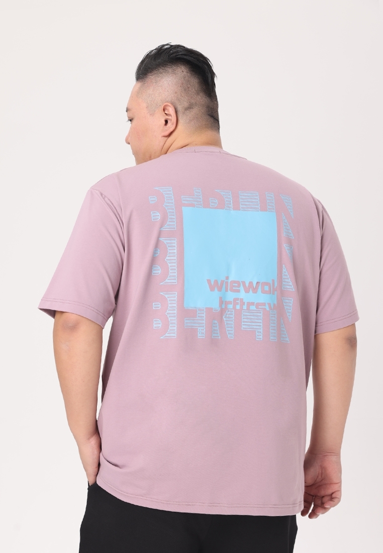Picture of 【VIMEN】Plus Size Blue Print T Shirt