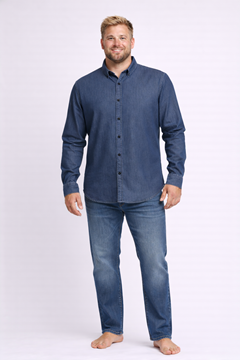 Picture of Men Denim Long Sleeve Casual Shirt