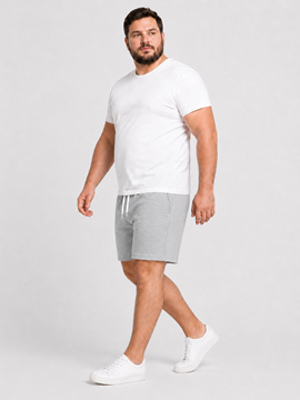 Picture of 【VIMEN】Men’s Big Size Elastic Waist Drawstring Casual Shorts
