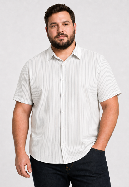 Picture of Men Stripe Short Sleeve Shirt